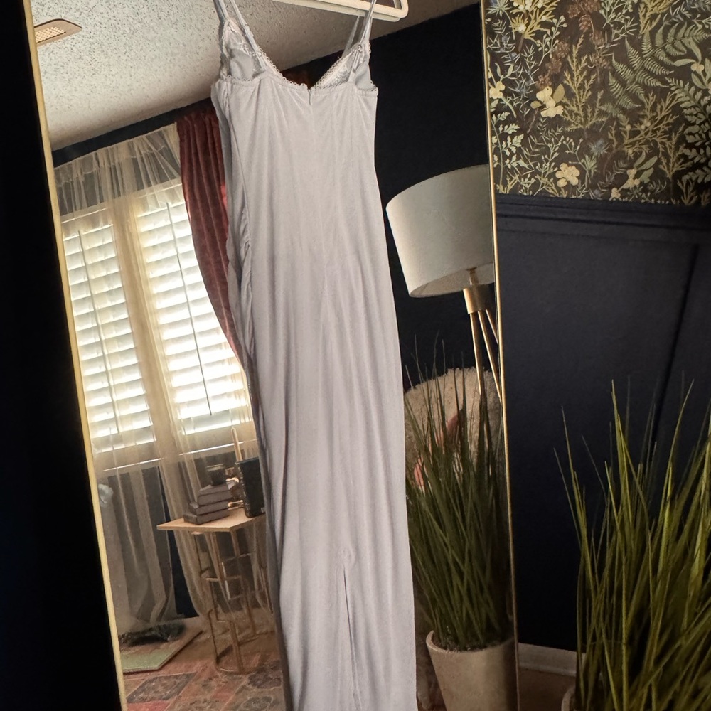 Nalini House of CB Inspired Ruched Lace Trim Maxi Dress Size S